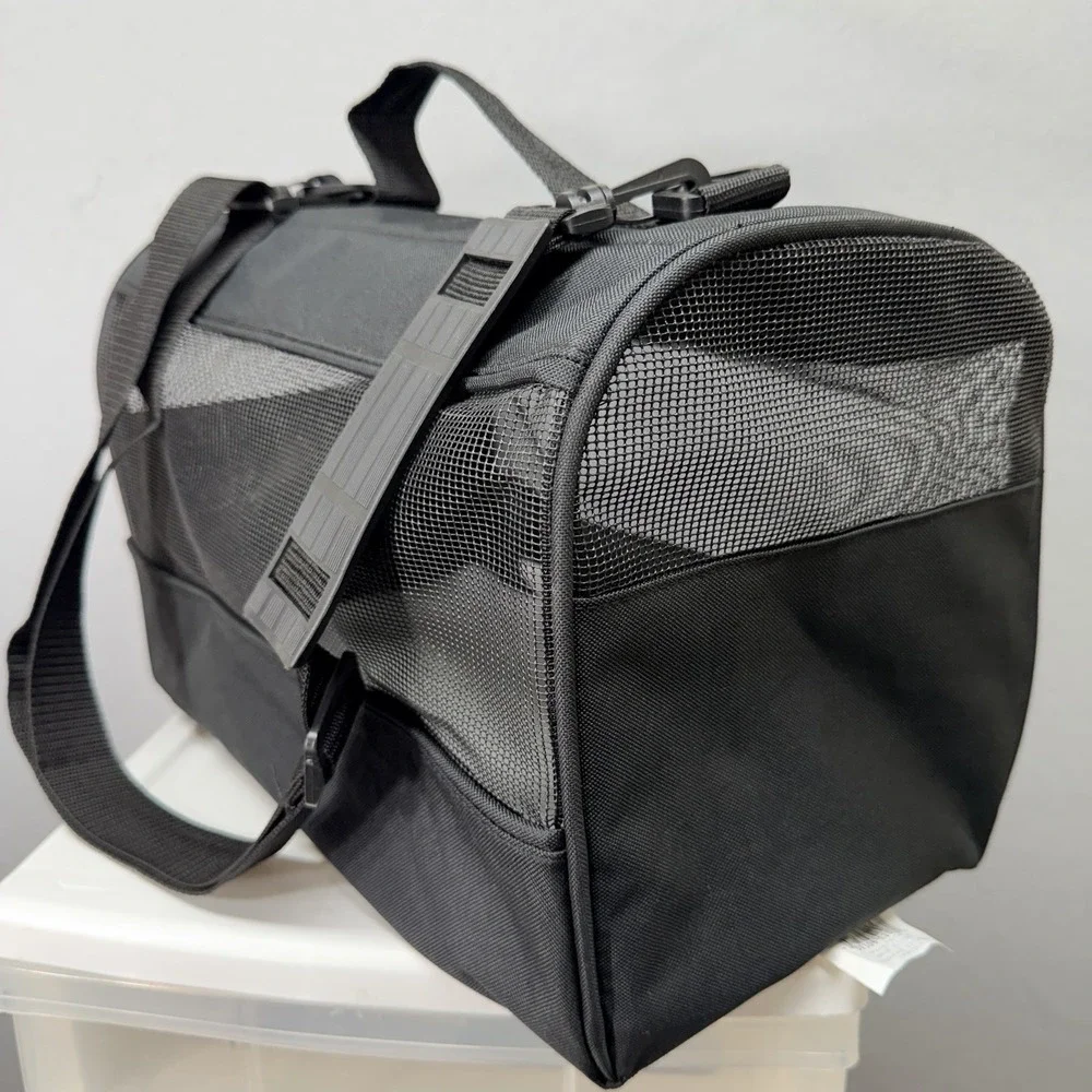 Soft‎ Sided Pet Carrier Black Mesh Travel Bag Small Dog Cat Portable